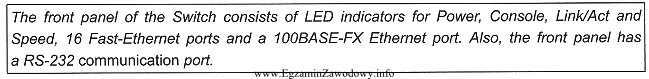 W tabeli zamieszczono fragment dokumentacji technicznej przełącznika. Jaka 