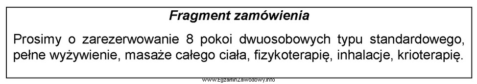 Na podstawie fragmentu zamówienia, wskaż pakiet usług, któ