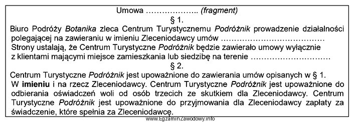 Zamieszczony fragment dotyczy umowy