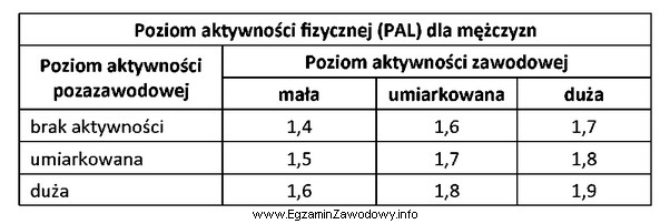 Ile wynosi zapotrzebowanie na energię dla mężczyzny prowadzą