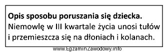 Którego etapu rozwoju motoryki dotyczy opis?