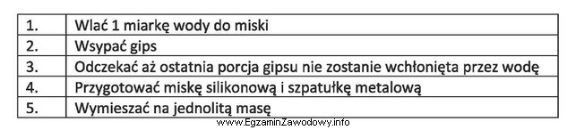 Wybierz prawidłową kolejność wykonywania zapisanych w zamieszczonej tabeli 