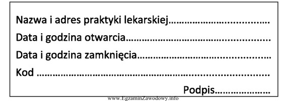 Przedstawiony wzór druku asystentka powinna uzupełnić i opisać 