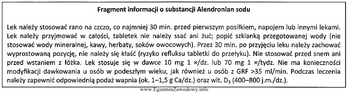 Zgodnie z fragmentem zamieszczonej ulotki, bezpośrednio po zastosowaniu leku 