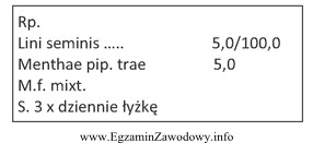 Lekarz na recepcie nie określił rodzaju wyciągu wodnego. 