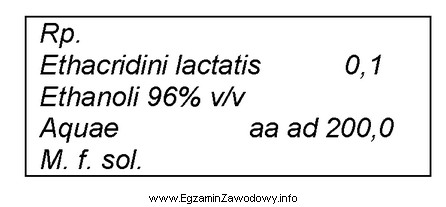 Ile wynosi stężenie etakrydyny mleczanu w leku recepturowym 