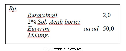 Stężenie kwasu borowego w leku sporządzonym wedł