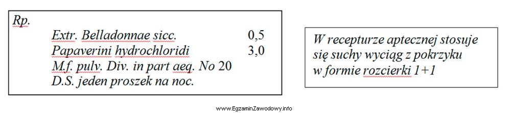 Oblicz ilość trituracji Extr. Belladonnae sicc., którą należ