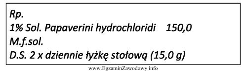 Dawka dobowa papaweryny chlorowodorku według zamieszczonej recepty wynosi